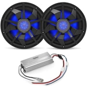 Clarion Marine Subwoofer Amplifier Bundle - Two 12" CM3013WL LED Sub Woofers and XC2110 Amplifier