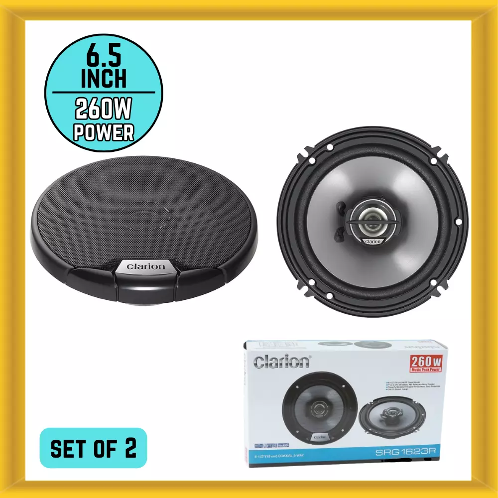 Clarion SRG Series SRG1623R 6.5" 2way Coaxial Car Speakers 260W Max
