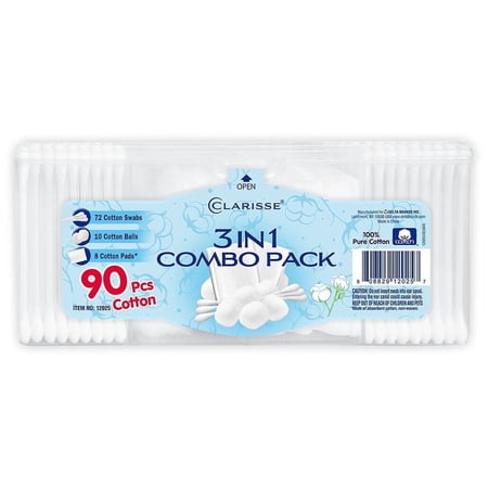 Clarisse Cotton Swabs, Balls and Pads 3 in 1 90.0 ea