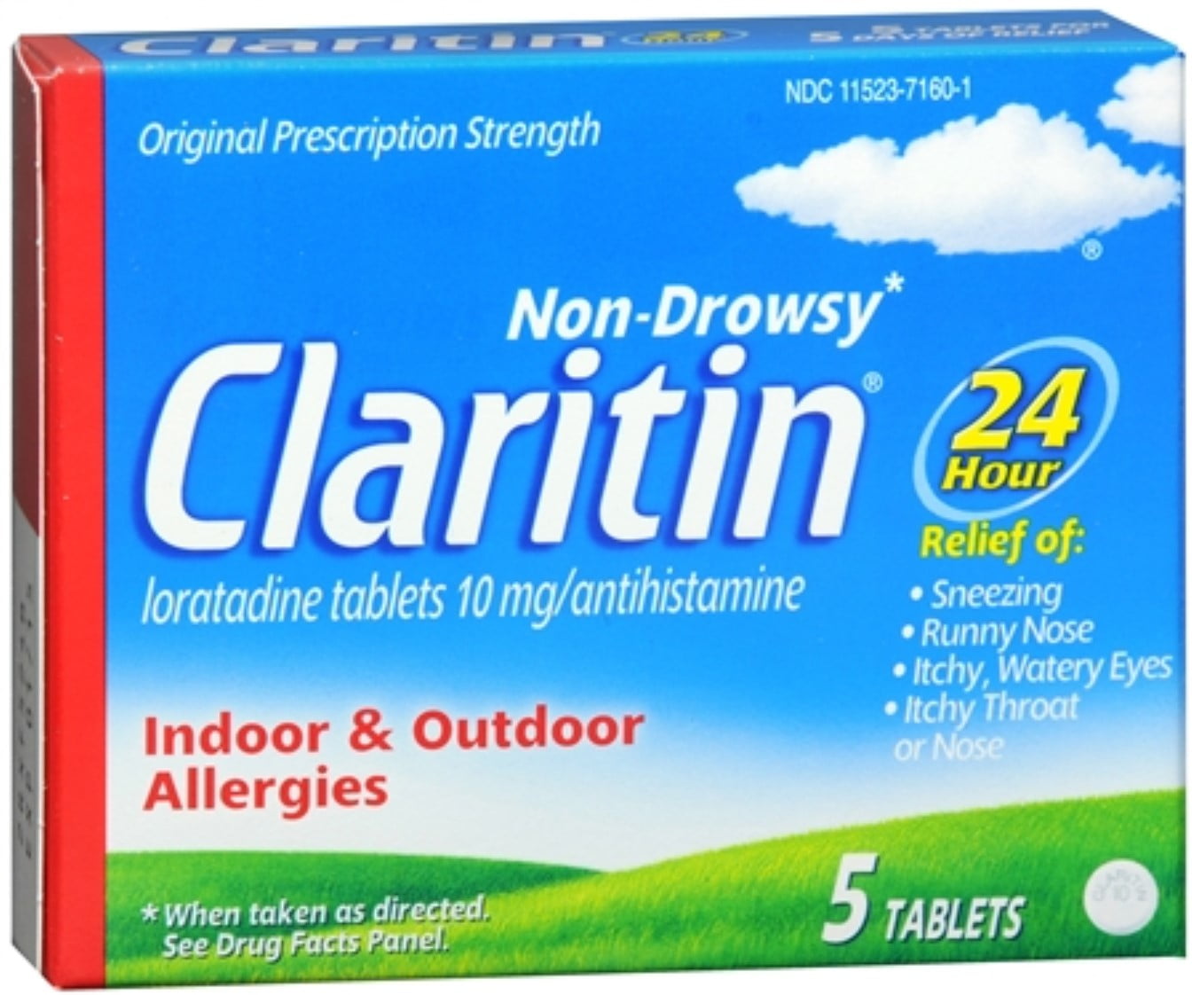 Claritin 24 Hour Allergy Medicine, Antihistamine Tablets, 10 mg, 5 Ct