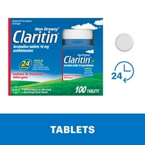 Claritin Allergy Relief 24 Hour Non-Drowsy Loratadine Antihistamine Allergy Medicine Tablets, 100 Count