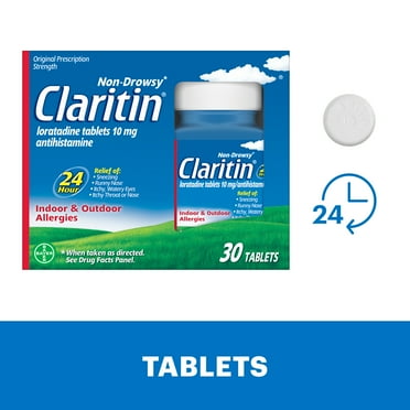 Claritin Allergy Relief 24 Hour Non-Drowsy Loratadine Antihistamine Allergy Medicine Tablets, 30 Count