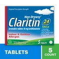 thumbnail image 1 of Claritin 24 Hour Non-Drowsy Allergy Medicine, Loratadine Antihistamine Tablets, 5 Ct, 1 of 10