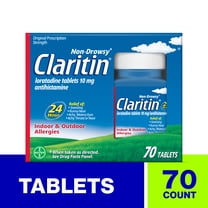 Drawzzy (2 pack) Claritin Allergy Relief 24 Hour Non-Drowsy Loratadine ...