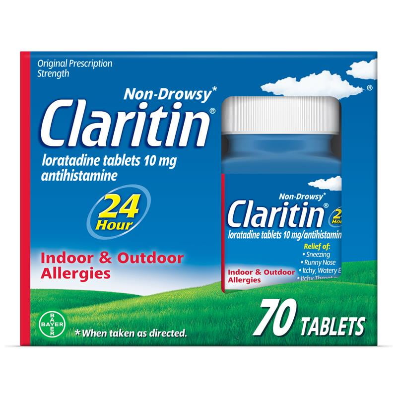 Claritin 24 Hour Non-Drowsy Allergy Medicine, Loratadine Antihistamine Tablets, 70 Ct