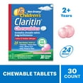 thumbnail image 1 of Children's Claritin 24 Hour Non-Drowsy Allergy Relief, Loratadine Antihistamine Bubblegum Chewable Tablets, 30 Count, 1 of 10