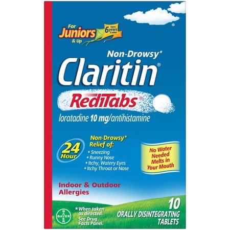 Claritin Junior Reditab Non-Drowsy Relief Indoor & Outdoor Allergies, 10ct