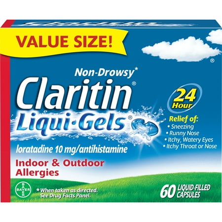 Claritin 24 Hour Non-Drowsy Allergy Relief Liqui-Gels 10 mg, 60 Ct