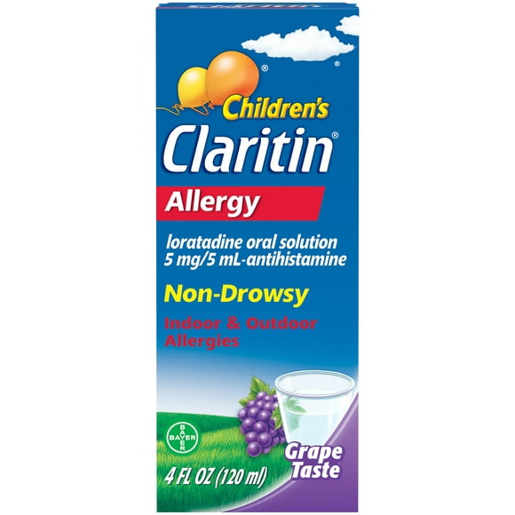 Claritin Non-Drowsy Allergy Medicine for Kids, Loratadine Antihistamine Grape Syrup, 4 fl oz