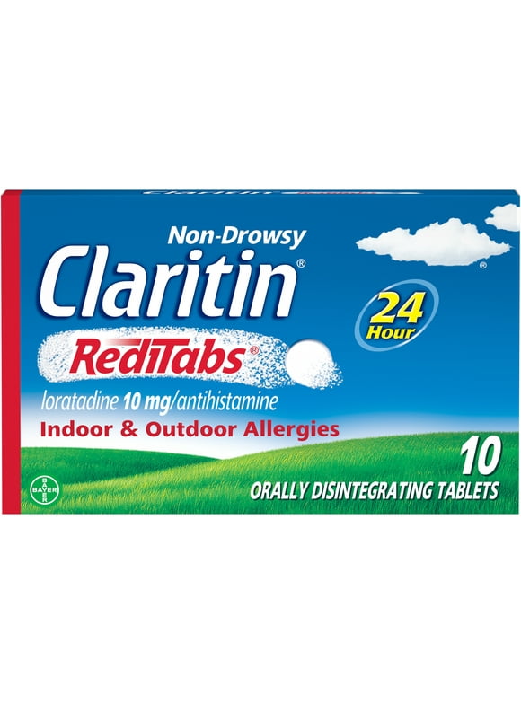 Claritin RediTabs 24 Hour Non-Drowsy Allergy Medicine, Loratadine Antihistamine Tablets, 10 Ct