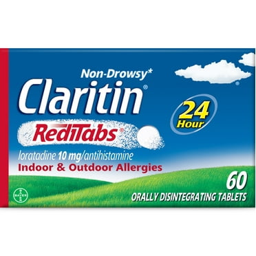 Claritin RediTabs 24 Hour Non-Drowsy Allergy Medicine, Loratadine Antihistamine Tablets, 60 Ct
