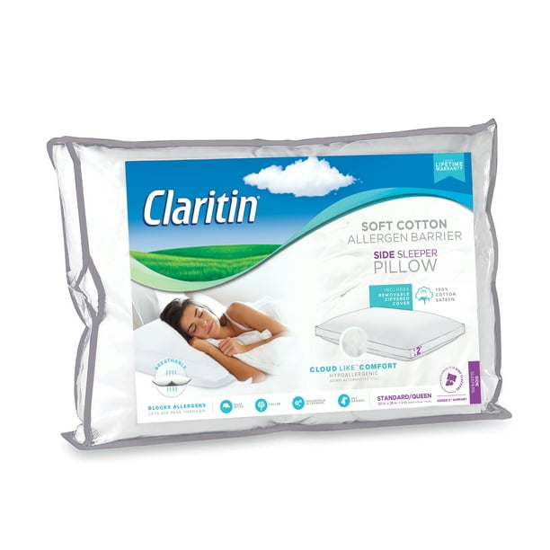 Claritin Standard / Queen Side Sleeper Allergen Barrier Pillow