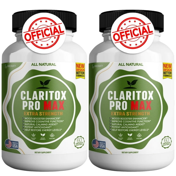 Claritox Pro Max Extra Strength Supplement for Mood Booster, Cognitive Support & Restore Energy Level (120 Capsules)