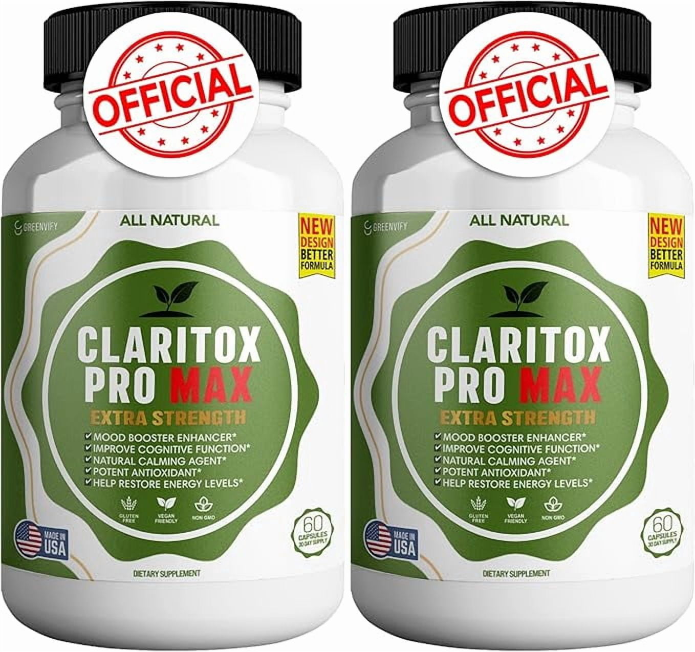 Claritox Pro Max Extra Strength Supplement, Mood Booster, Cognitive ...