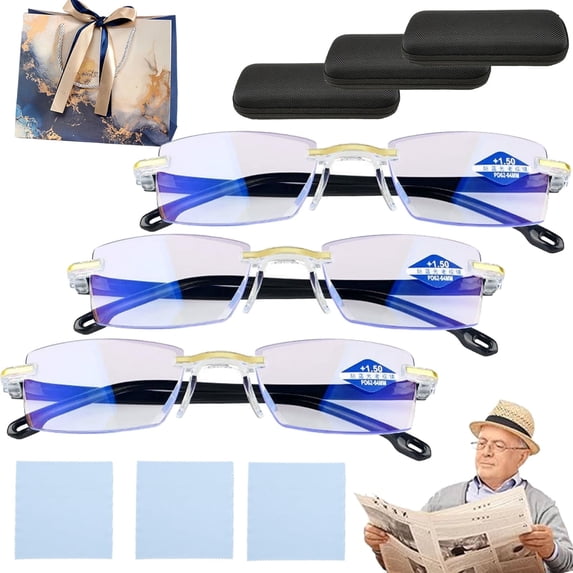 Clarity Blue Glasses Self Adjusting, Automatic Adjustment Blue Ease Optics Glasses, Anti-Glare Protection Eye Glass for Men/Women