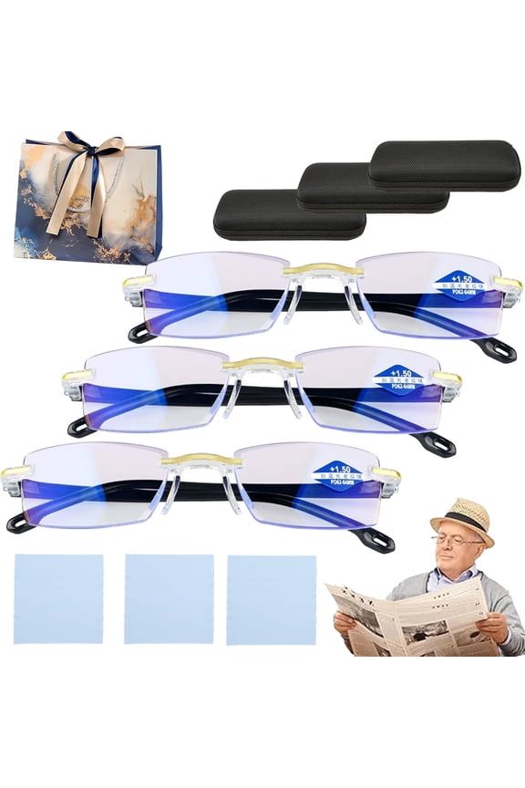 Clarity Blue Glasses Self Adjusting, Automatic Adjustment Blue Ease Optics Glasses, Anti-Glare Protection Eye Glass for Men/Women