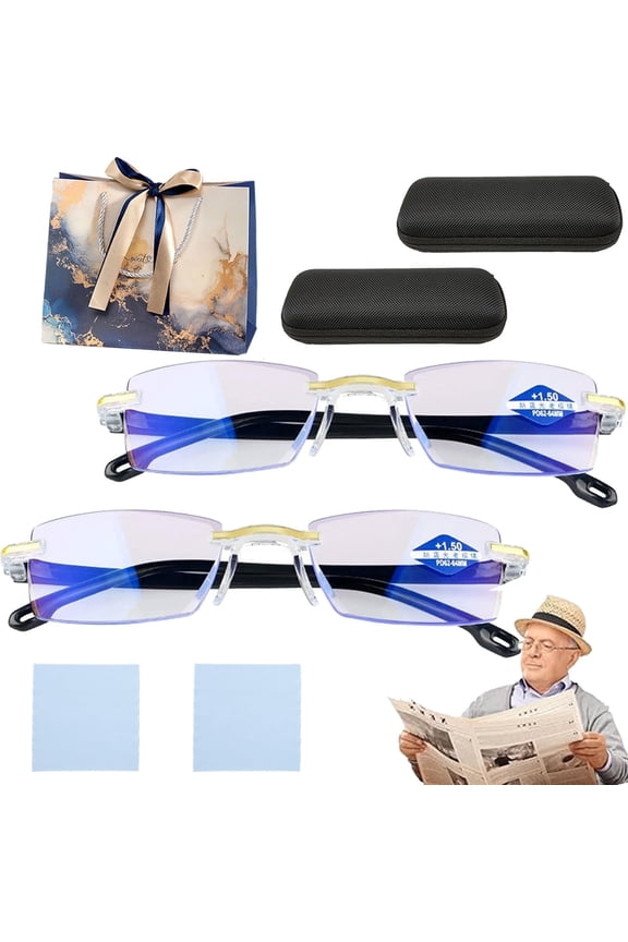 Self Adjusting, Automatic Adjustment Blue Ease Optics Glasses, Anti-Glare Protection Eye Glass for Men/Women