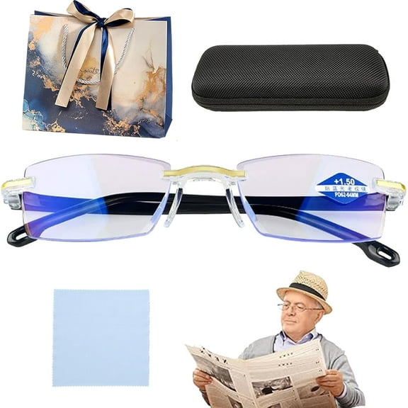 Clarity Blue Glasses Self Adjusting, Automatic Adjustment Blue Ease Optics Glasses, Anti-Glare Protection Eye Glass for Men/Women