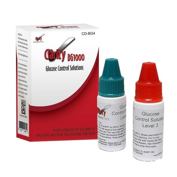Clarity (CD-BG4) Blood Glucose Controls with Nomal & High Controls (CD-BG4) For Use with BG1000 Meter