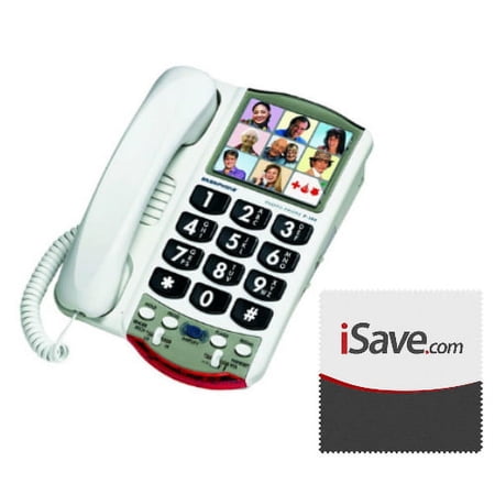 Clarity P300 and Microfiber Cloth Amplified Big Button Picture Phone