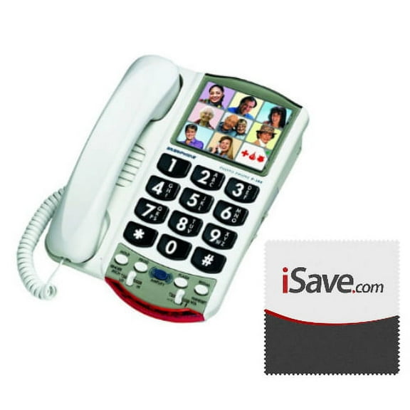 Clarity P300 and Microfiber Cloth Amplified Big Button Picture Phone