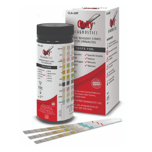 Clarity Platinum 10 Parameter Urine Reagent Strips (100 Strips)