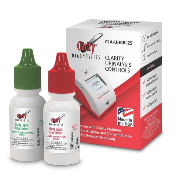 Clarity Platinum Urinalysis Controls (25mL Positive & 25mL Negative)