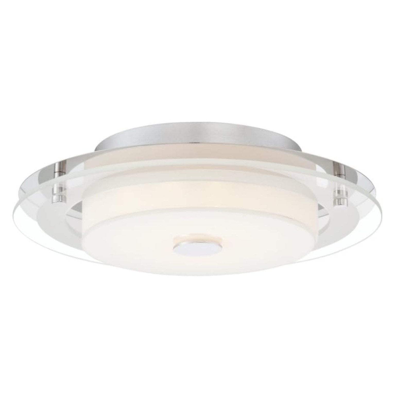 Clarival 12.5" Chrome LED Flush-Mount Ceiling Light with Acrylic Diffuser