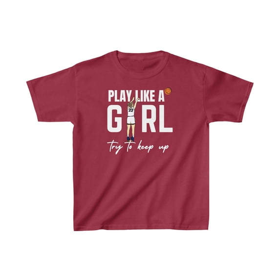 Clark 22 Play like girl try to keep up basketball fan Kids Cotton Tee