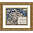 thumbnail image 1 of Clark, Blake Everett 32x26 Gold Ornate Wood Framed with Double Matting Museum Art Print Titled - Section of the Map of Boston, 1 of 4