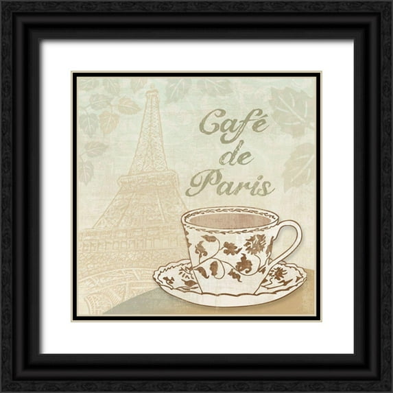 Clark, Erin 26x26 Black Ornate Wood Framed with Double Matting Museum Art Print Titled - Cafe de Paris
