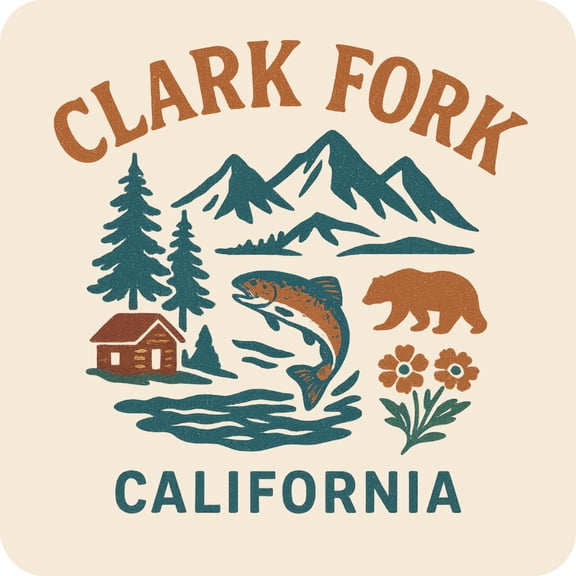 Clark Fork California Keepsakes Souvenir Vinyl Sticker – Destination Travel Keepsake Collectible (3-Inches Wide)