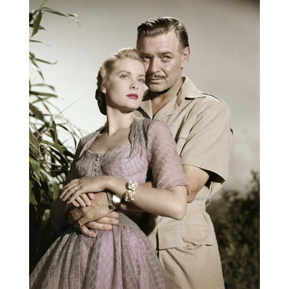 Clark Gable And Grace Kelly In Mogambo Publicity Portrait Embracing 24X36 Classic Hollywood Poster