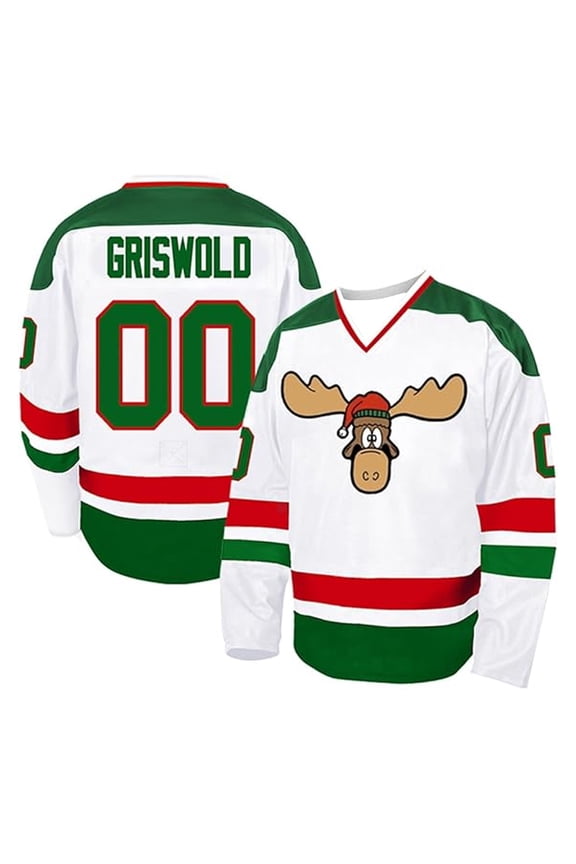 Clark Griswold #00 Hockey Jersey X-Mas Christmas V-Neck Loose Long Sleeve Women Men Athletic Sweatshirt