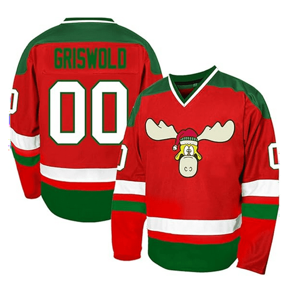 Clark Griswold jersey X-Mas Christmas Vacation Movie Hockey Jersey vneck long Sleeve sweatshirt men/women sport pullover