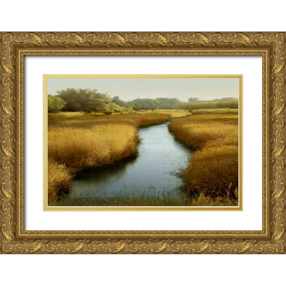 Clark, Madeline 32x23 Gold Ornate Wood Framed with Double Matting Museum Art Print Titled - Morning Calm II