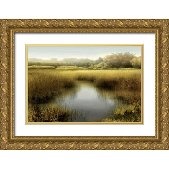 Clark, Madeline 32x23 Gold Ornate Wood Framed with Double Matting Museum Art Print Titled - Morning Calm I