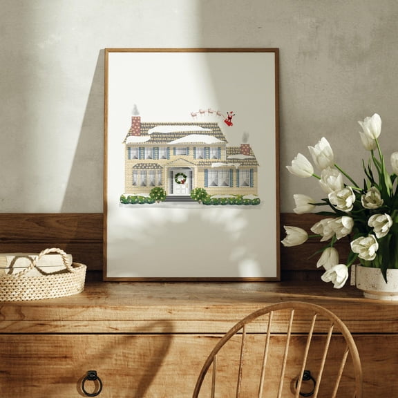 Clark'S House, Fiction Inspired Art Print, Wall Decor, Holiday Art Print, Holiday Wall Decor, Christmas Gift Idea, Customizable, Unframed Poster Size 24x36