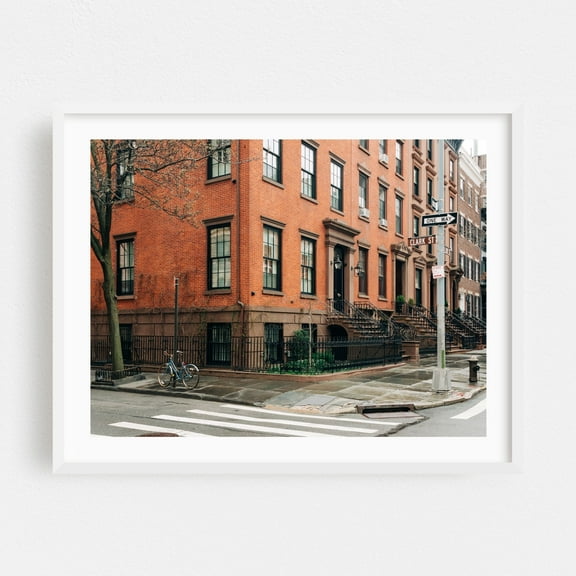 Clark Street - Brooklyn New York Photography White Framed Wall Art Print 16 x 20 inches