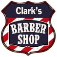 thumbnail image 1 of Clark's Barber Shop Sign Shield Metal Gift Hair Gift 211110020409, 1 of 1