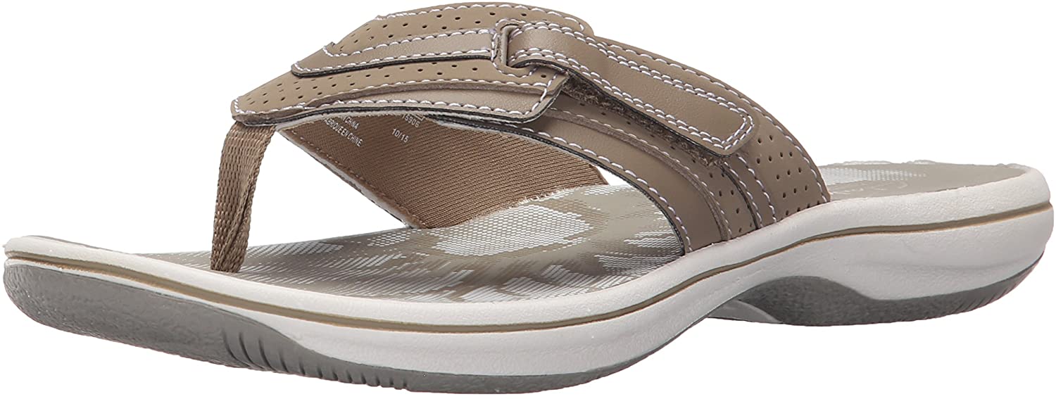Clarks 26118359 Women s Brinkley Keeley Greystone Synthetic Flip Flops 10 B M US Women Walmart