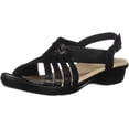 thumbnail image 1 of Clarks 26140966: Women's Loomis Cassey Black Leather Sandals (8.5 B(M) US Women), 1 of 3