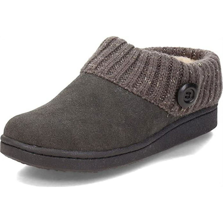 Clarks Angelina Grey Knitted Collar Winter Clog Rounded Closed Toe Slippers Grey Holiday 7