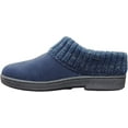 thumbnail image 1 of Clarks Navy Knitted Collar Winter Clog Rounded Closed Toe Slippers (Navy Holiday, 6), 1 of 2