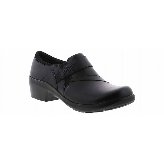 Clarks® Angie Pearl Women's Leather Slip-On Shoes Color: Black Size: 9.5