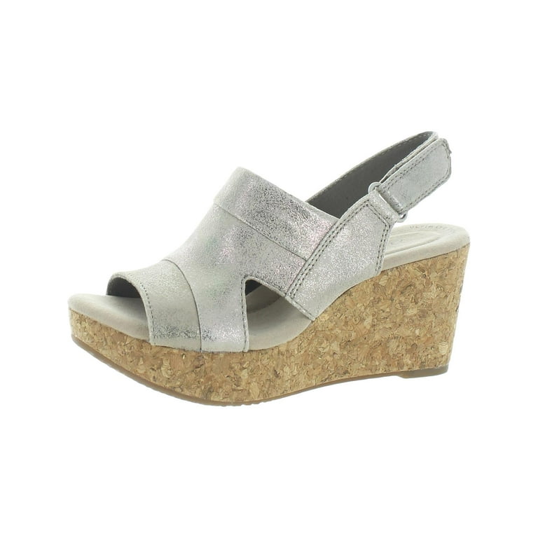 Clarks Annadel Ivory Women s Leather Slingback Platform Wedge Sandals Walmart