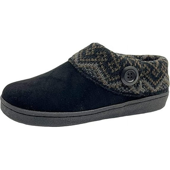 Clarks Appalachian Aztec Trail Ellen Sweater Black Clog Rounded Toe Spring Mule (Black Appalachian Premium, 7)