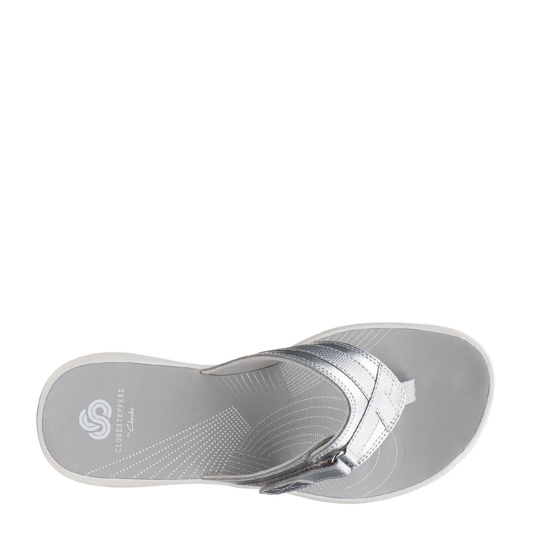 Clarks Breeze Sea Cloudstepper Women s Flip Flop Sandals Size 6 Silver