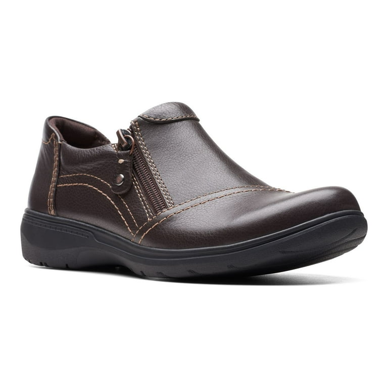 Clarks Carleigh Ray Women s Leather Shoes Color Brown Size 9 WIDE