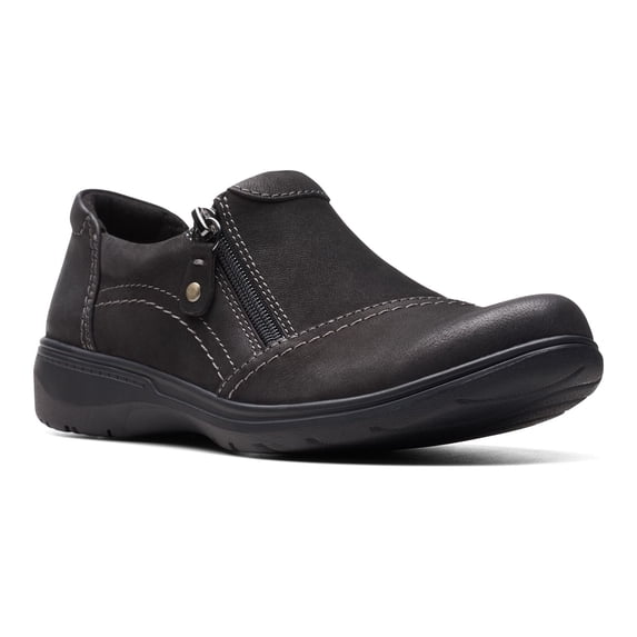 Clarks® Carleigh Ray Women's Nubuck Casual Shoes Color: Black Size: 10